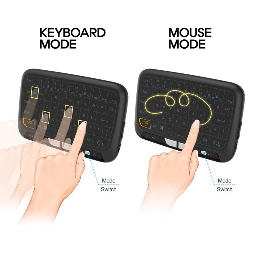 H18 Mini Touchpad Keyboard - Wireless QWERTY Keyboard with Touchpad