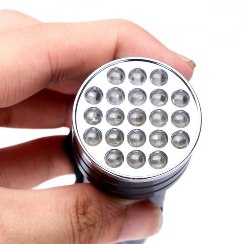 SV021 21 UV LED svítilna 2W - Účinná UV baterka s 21 LED diodami