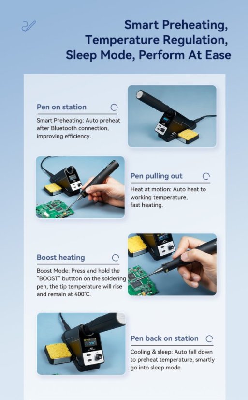 Cordless Digital Soldering Station TS1C with OLED Display