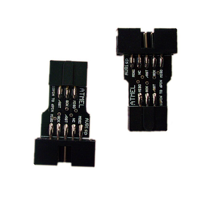 10-pin to 6-pin adapter for AVRISP, USBASP and STK500
