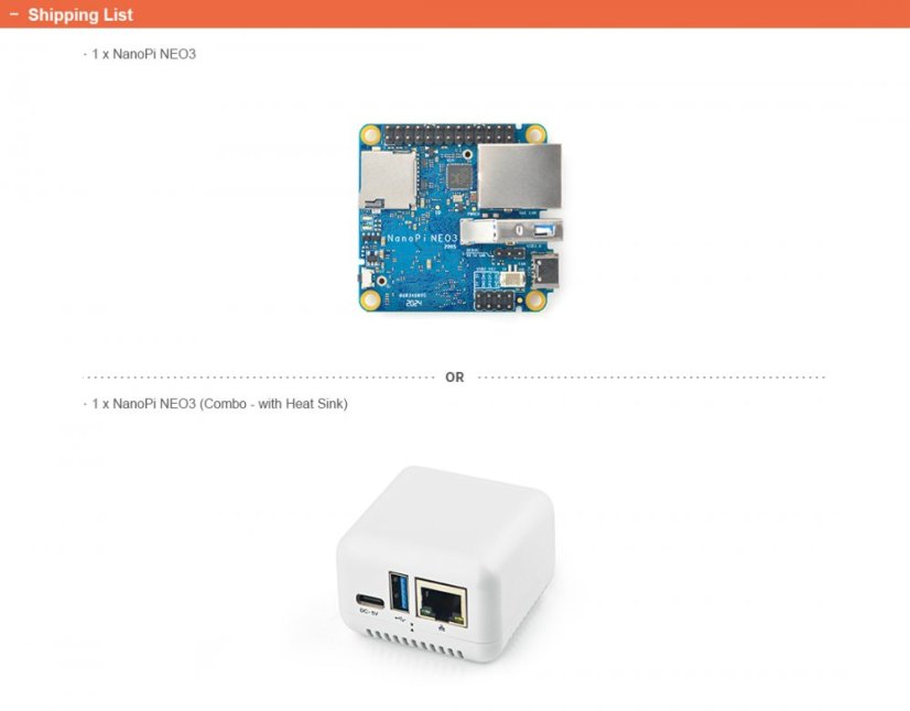 Nano Pi Neo3 Combo - Mini ARM Deska