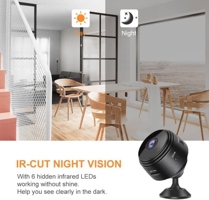 A9 Mini WiFi IP Kamera, vysoce kvalitní video