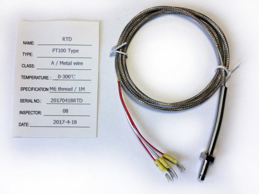 RTD Temperature Sensor M6 with Metal Braiding