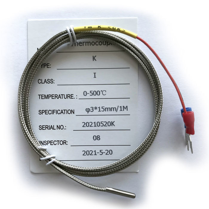 Type-K Thermocouple for 3D Printing, 3x15mm