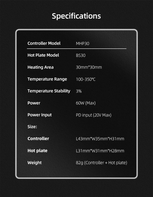 MHP30 Mini Hot Plate Preheater