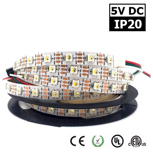 RGB LED Strip 2812S WS2812 SMD 5050 - 5m, 60 LEDs/m, 14.4W/m, IP67