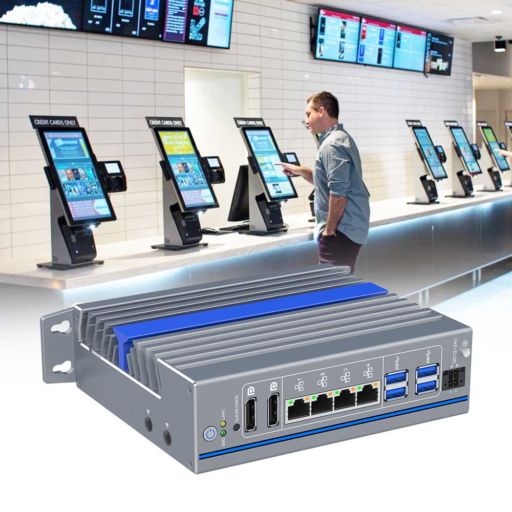 IEXP-512 Industrial PC, Quad LAN, Fanless