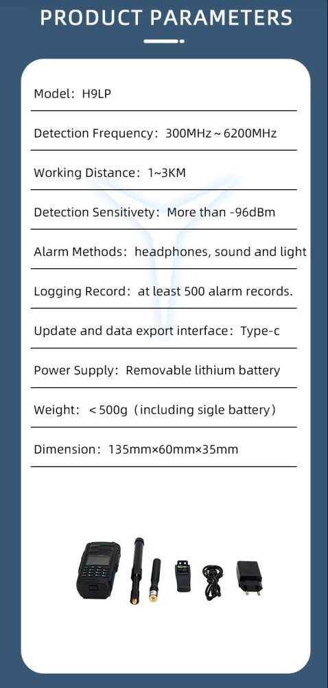 H9LP Ultra-Compact Handheld Drone Detector