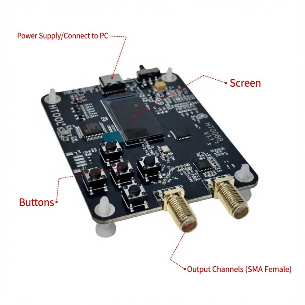 HT008B Dual Channel RF Signal Generator 50MHz-6.4GHz