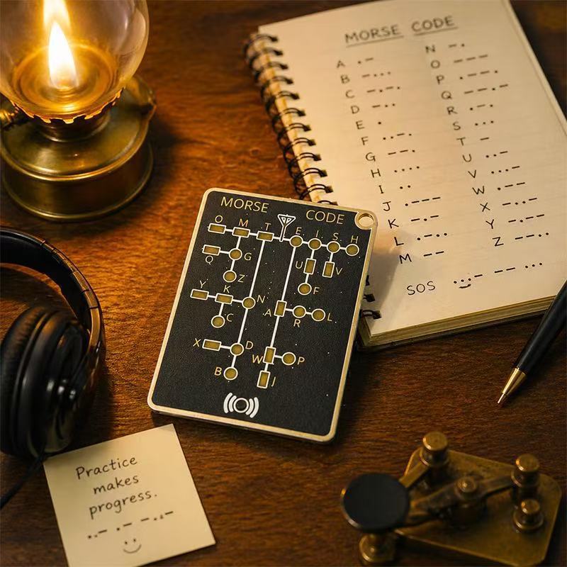 Morse Code Trainer Card Pro LED Edition