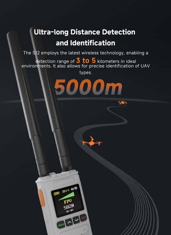 S12 Handheld Drone Detector with Alarm
