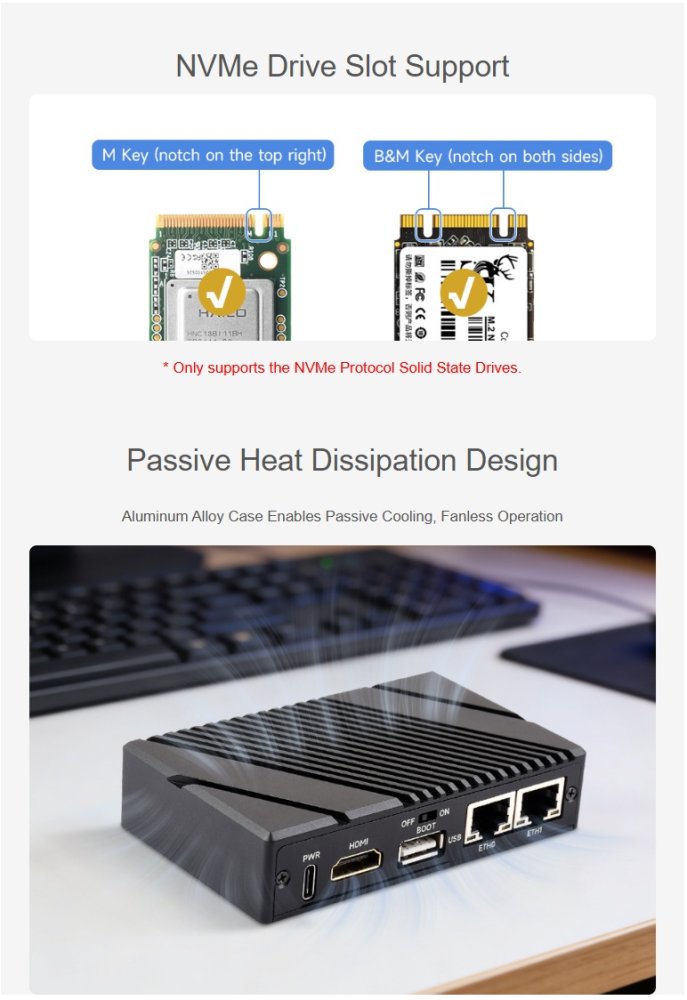 CM5-DUAL-ETH-BOX Dual 2.5G + Gigabit Ethernet Mini PC