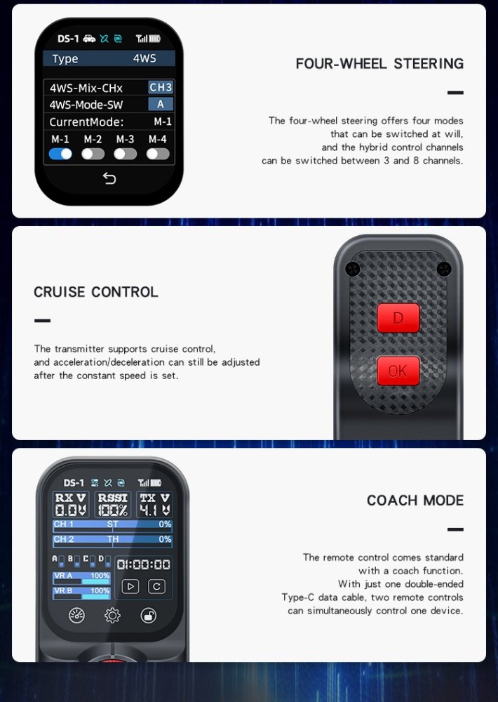 DS800 8CH 2.4GHz RC Transmitter with Touchscreen