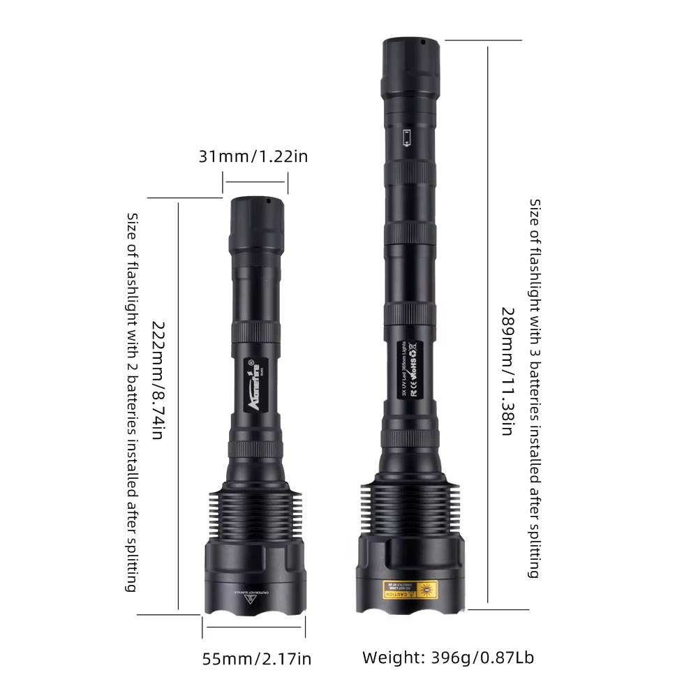 SV63 UV 60W Powerful Ultraviolet Flashlight