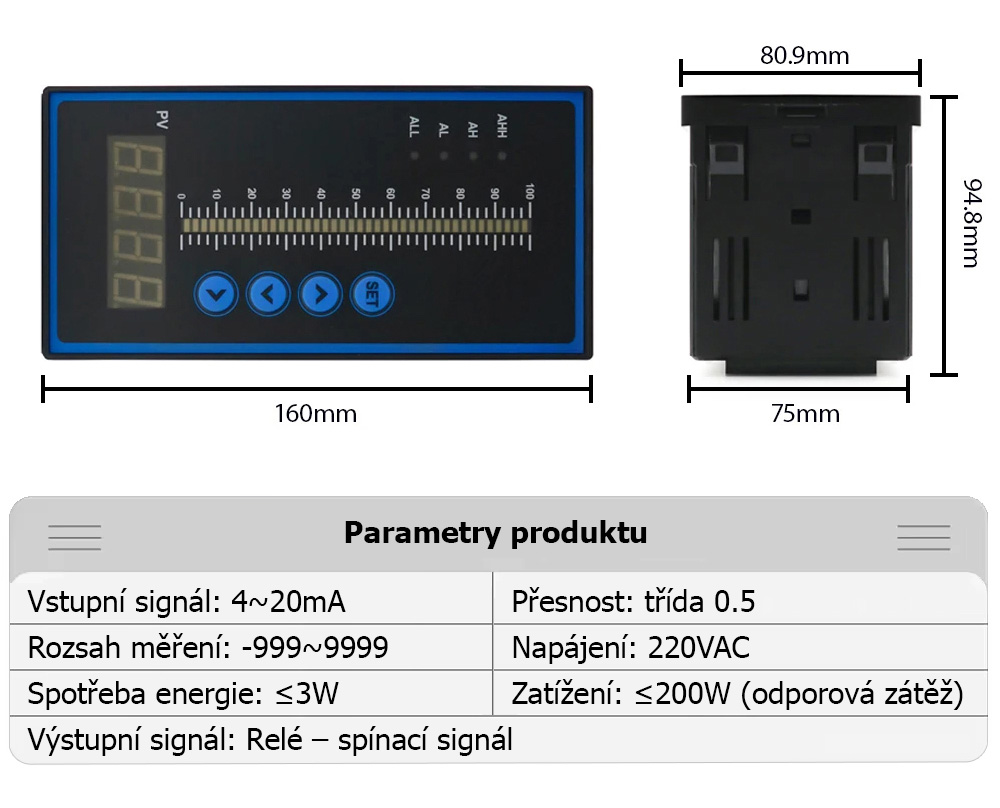 T804 4-20mA Water Level Display