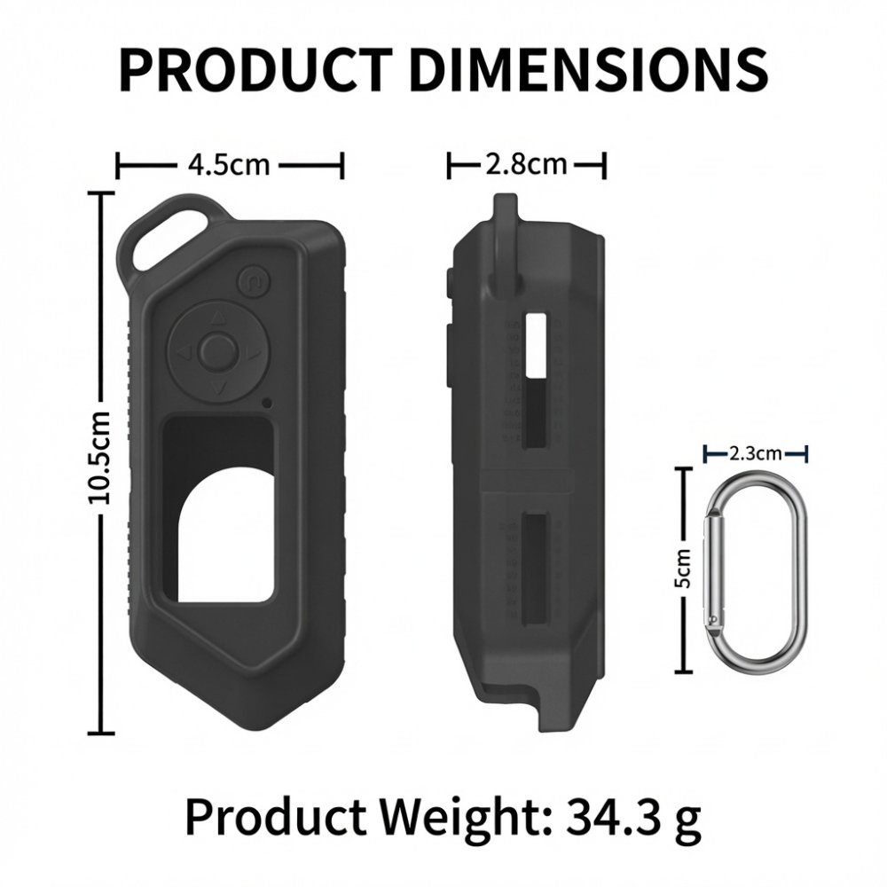 Flipper Zero Silicone Case Black Orange – Full Cover + Carabiner