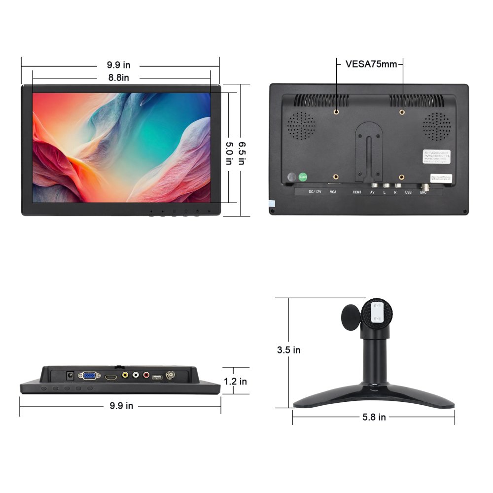 10.1" IPS Monitor OHM-1010E HDMI VGA BNC USB 1280×800