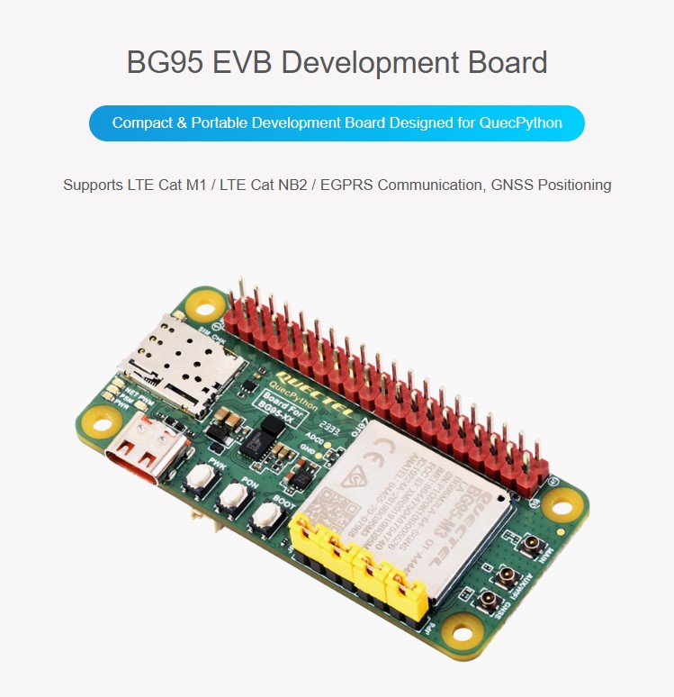 BG95-M3 Zero – Low-Power LTE IoT Board with GNSS