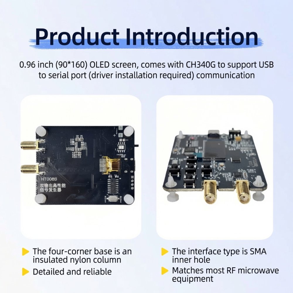 HT008B Dual Channel RF Signal Generator 50MHz-6.4GHz