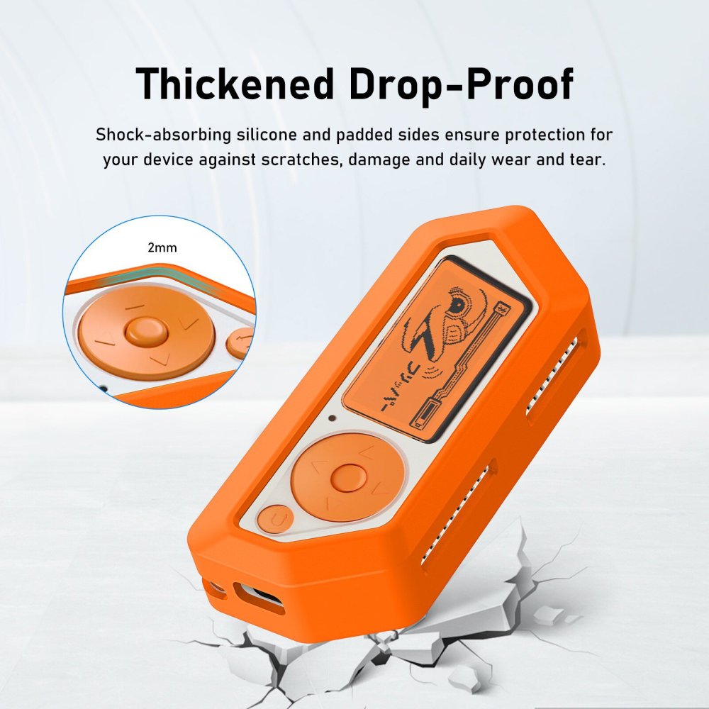 Flipper Zero Silicone Case Black Orange – Soft Protective Cover